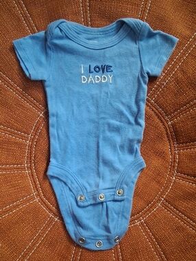 Blue 'I Love Daddy' Baby One-Piece Bodysuit